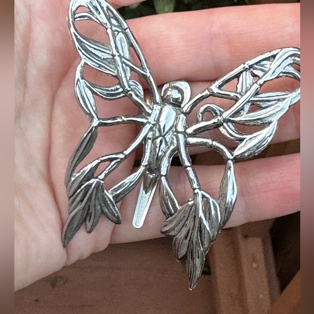 John Hardly Elegant Silver Butterfly pin scarf pin Ornament, brooch - Picture 6 of 11
